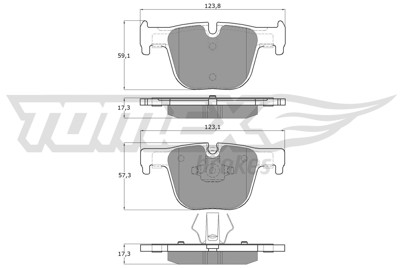 Sada brzdových platničiek kotúčovej brzdy TOMEX Brakes